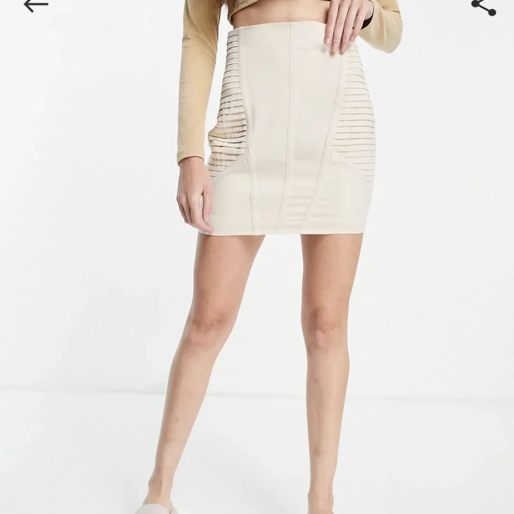 ASOS DESIGN Satin Corset Mini Skirt in Champagne - Picture 5 of 7